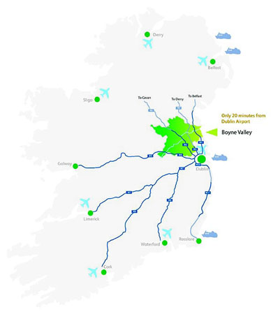 Map of Ireland showing the location of Meath