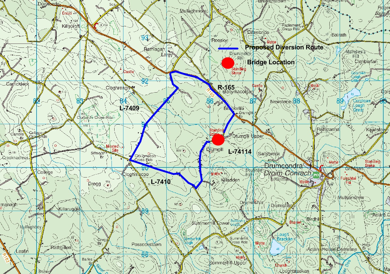 L-74114 Closure - Proposed diversion route