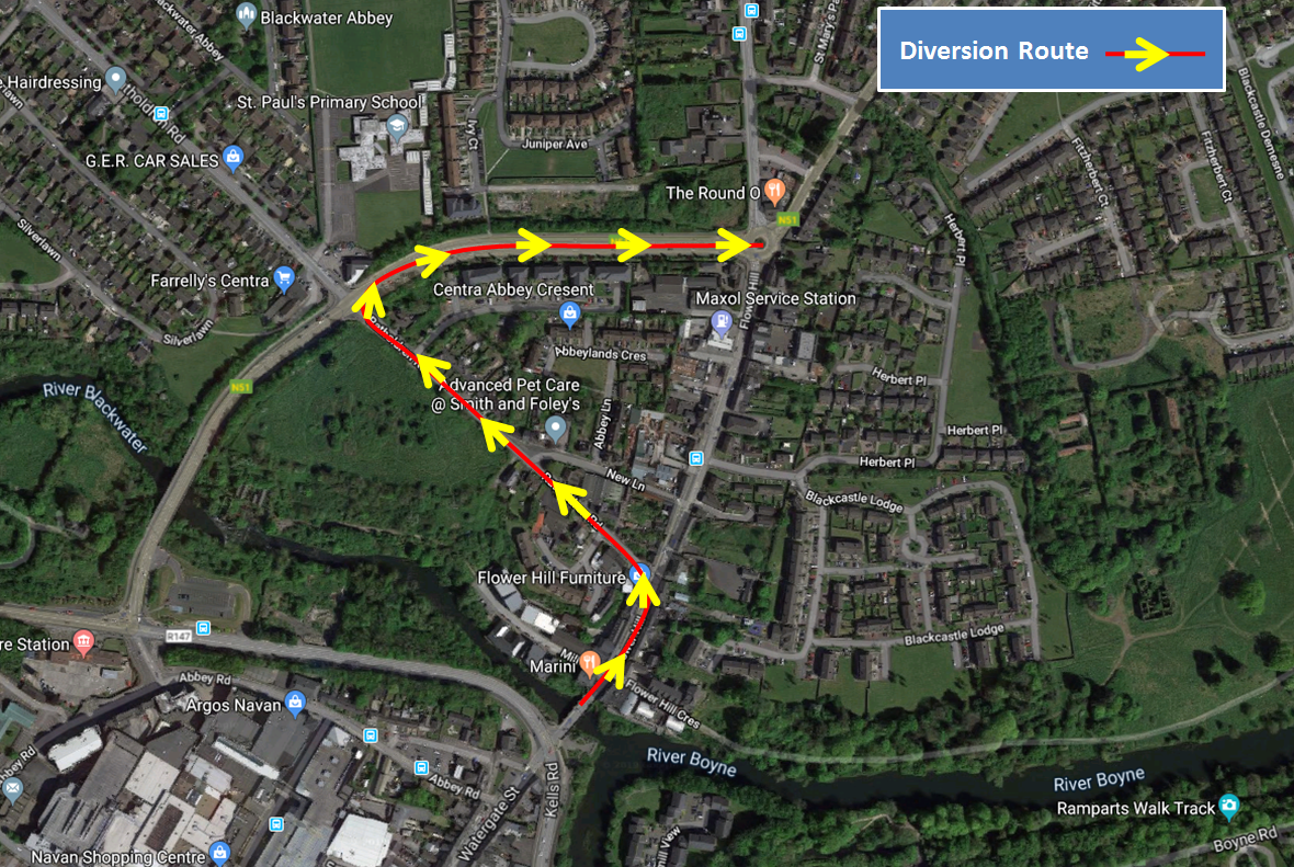 Flower Hill Closure Diversion