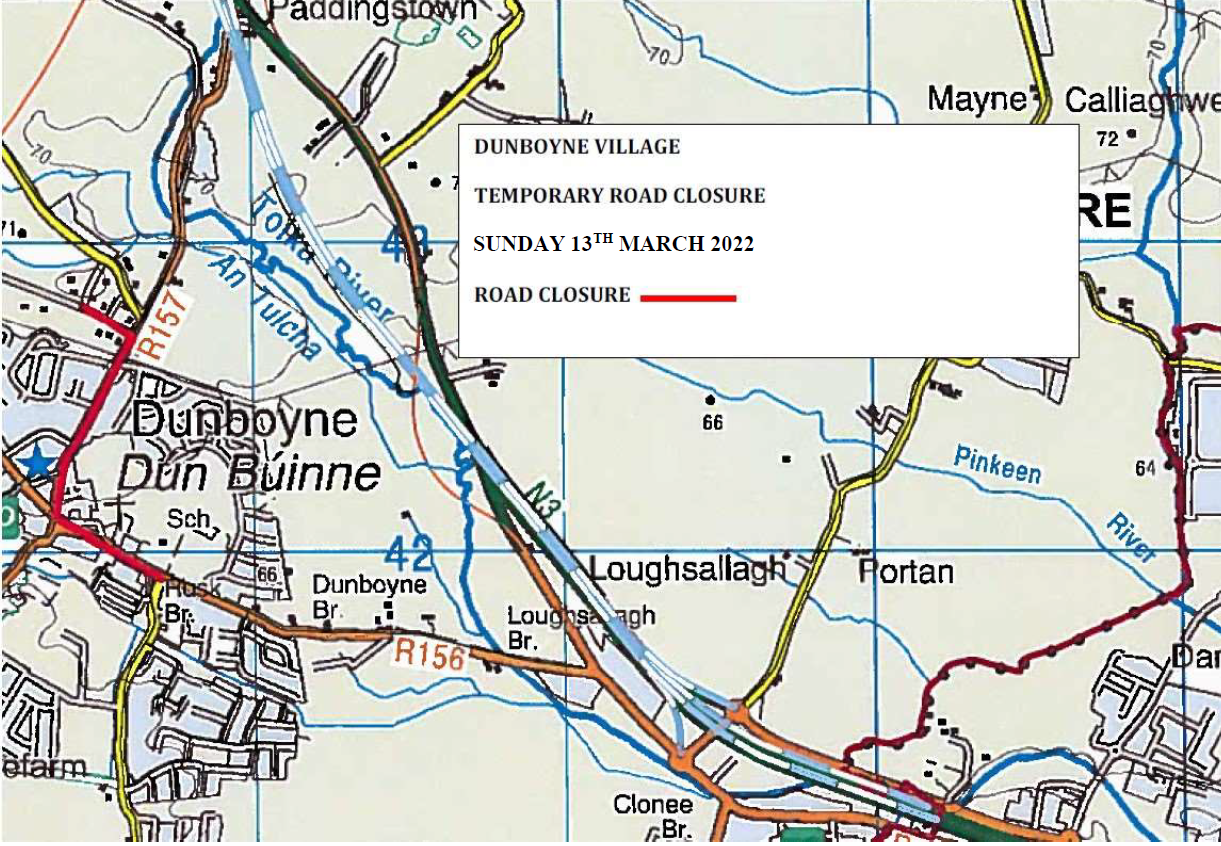 St. Patrick's Day Dunboyne - Road Closure Map