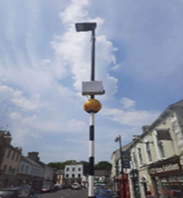 Air quality sensor on Market St, Trim, Co. Meath that monitors air quality