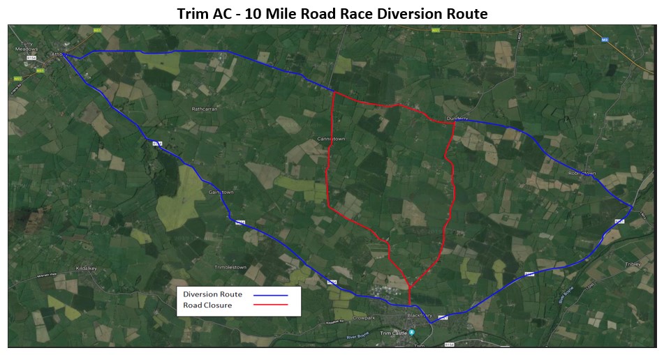 Diversion Route Map_Trim Athletic Club 10 Mile Road Race