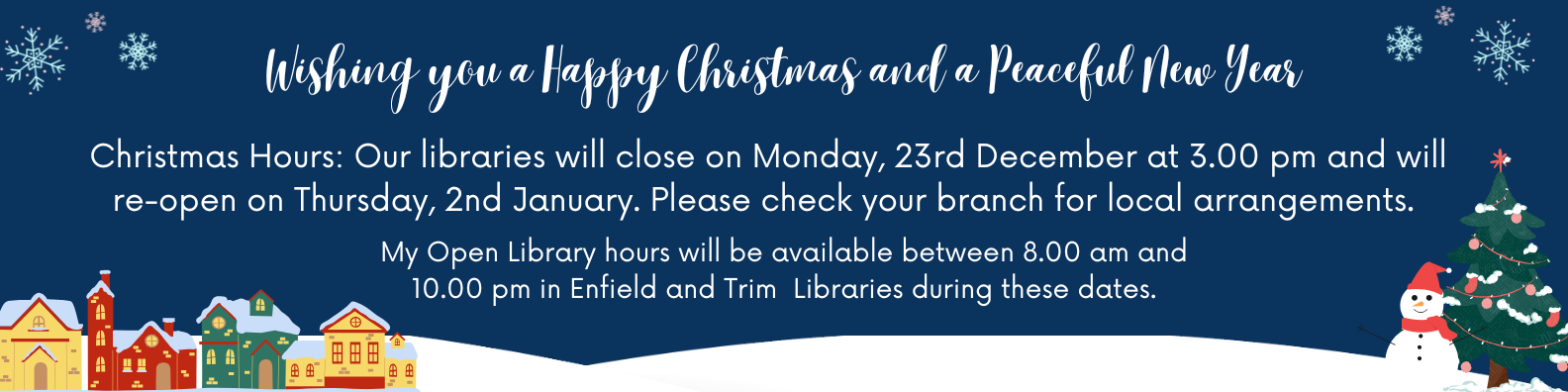 Meath Libraries Christmas Closure Banner 2024