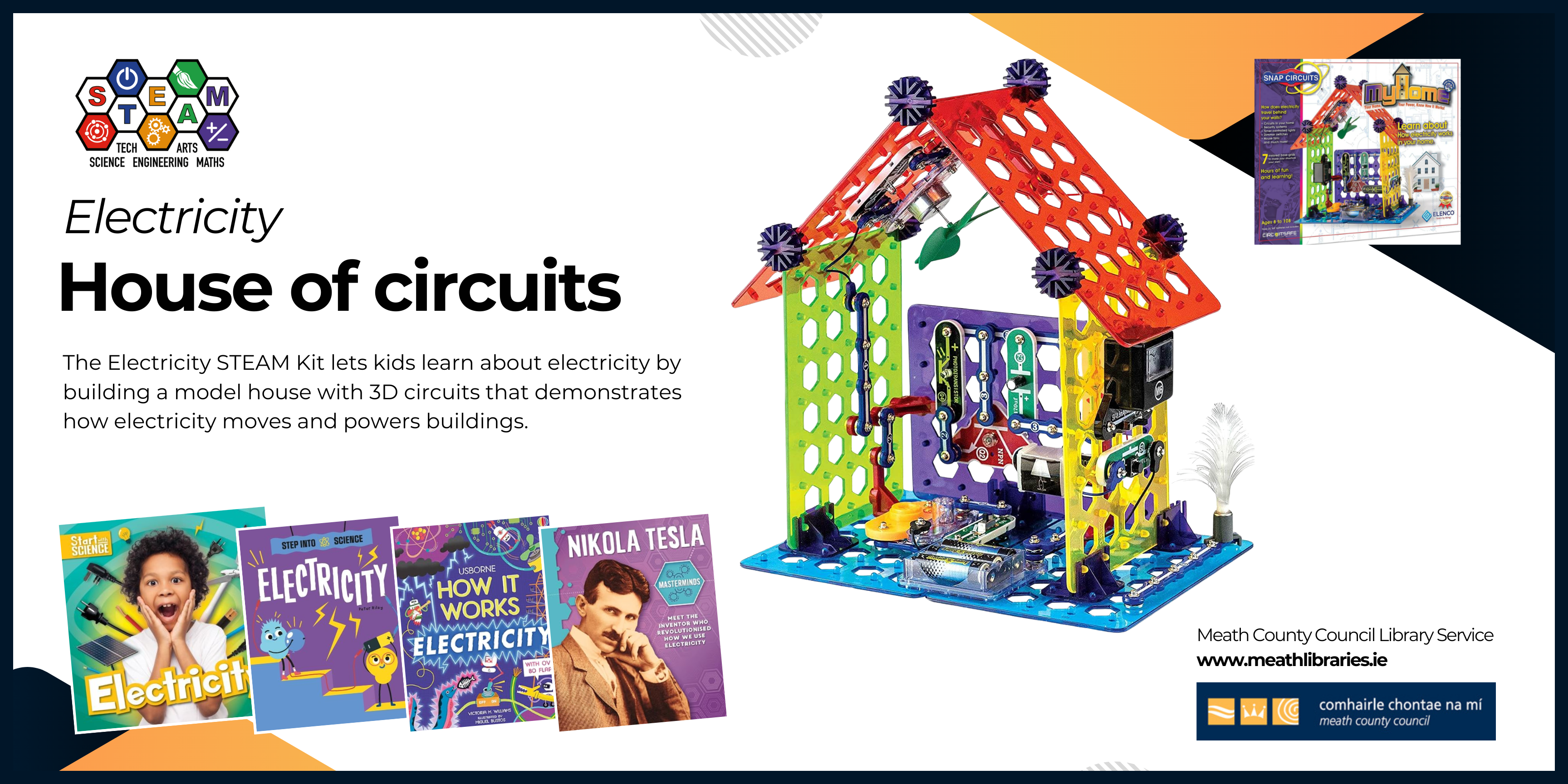 promotional image for electricity theme steam kit to borrow from Meath libraries