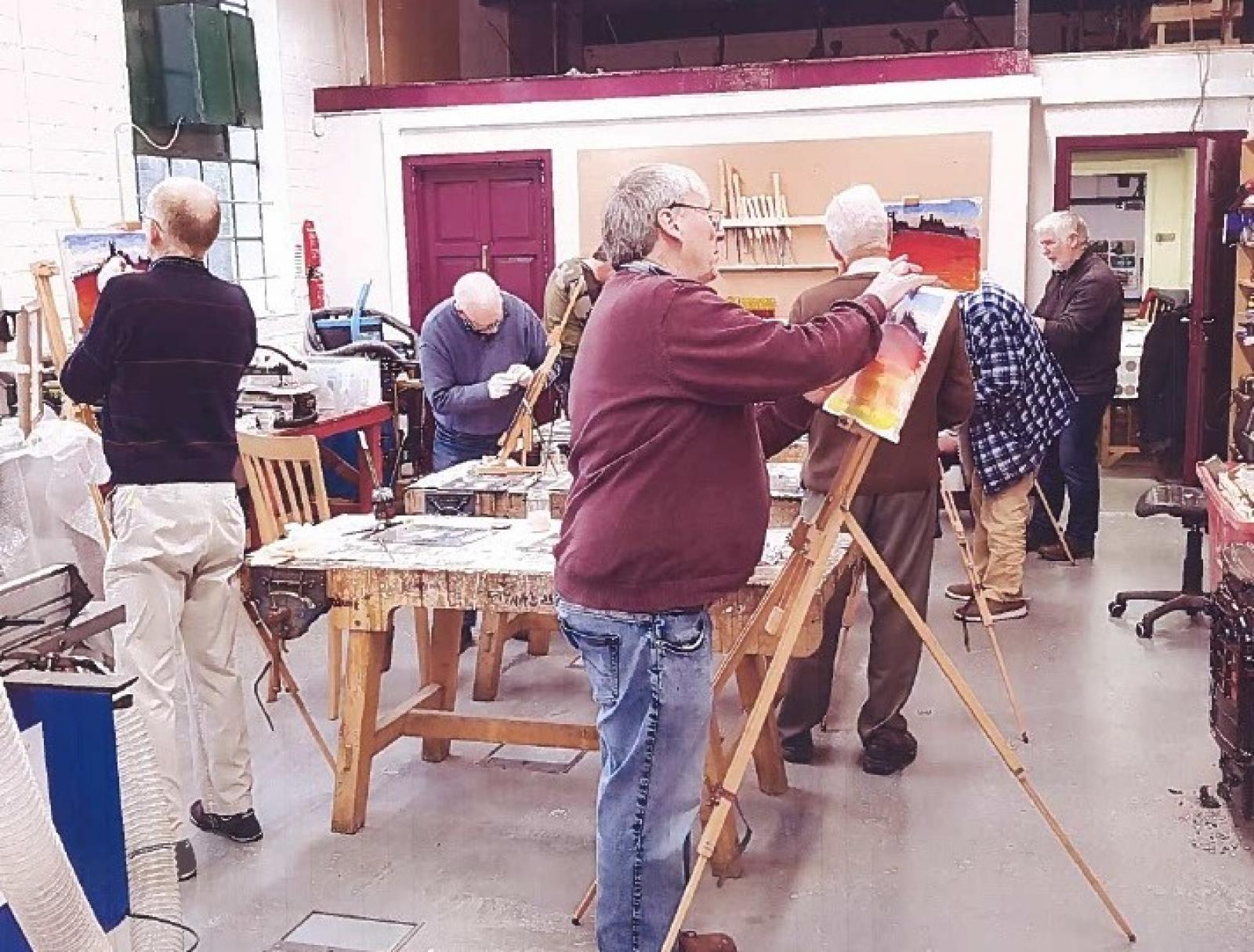 Slane Mens’ Sheds with art tutor, 2019