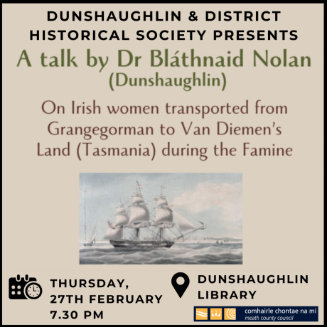 Dunshaughlin historical society grangegorman to van diemens land in Dunshaughlin Library