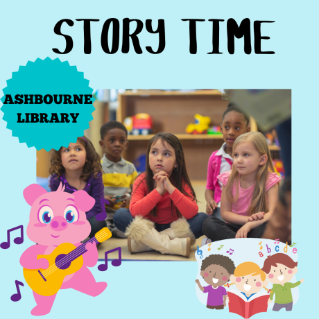 Ashbourne Storytime A group of children sitting on the floor listening to a story